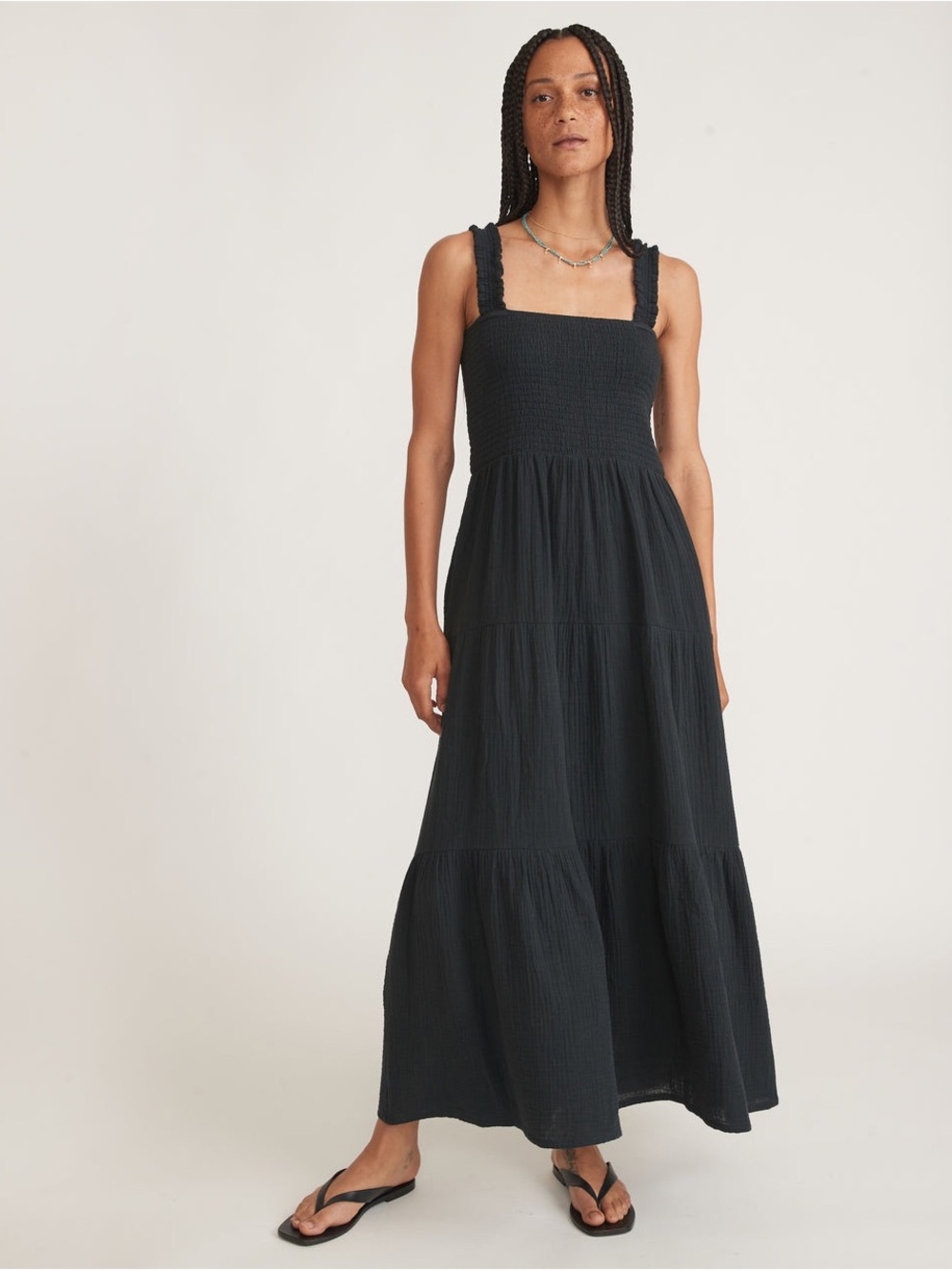 Marine Layer Selene Smocked Tiered Maxi Dress